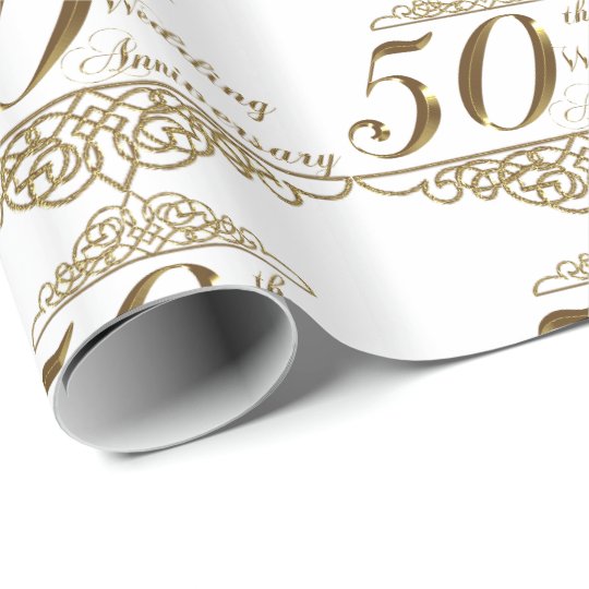 50th Golden Wedding Anniversary Wrapping Paper