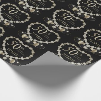 50th Golden Wedding Anniversary Wrapping Paper | Zazzle
