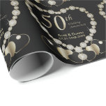 50th Golden Wedding Anniversary Wrapping Paper<br><div class="desc">50th Golden Wedding Anniversary ready for you to personalize. ✔NOTE: ONLY CHANGE THE TEMPLATE AREAS NEEDED! 😀 If needed, you can remove the text and start fresh adding whatever text and font you like. 📌If you need further customization, please click the "Click to Customize further" or "Customize or Edit Design"...</div>