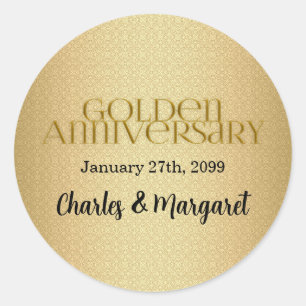 50th Golden Wedding Annivsersary Classic Round Sticker