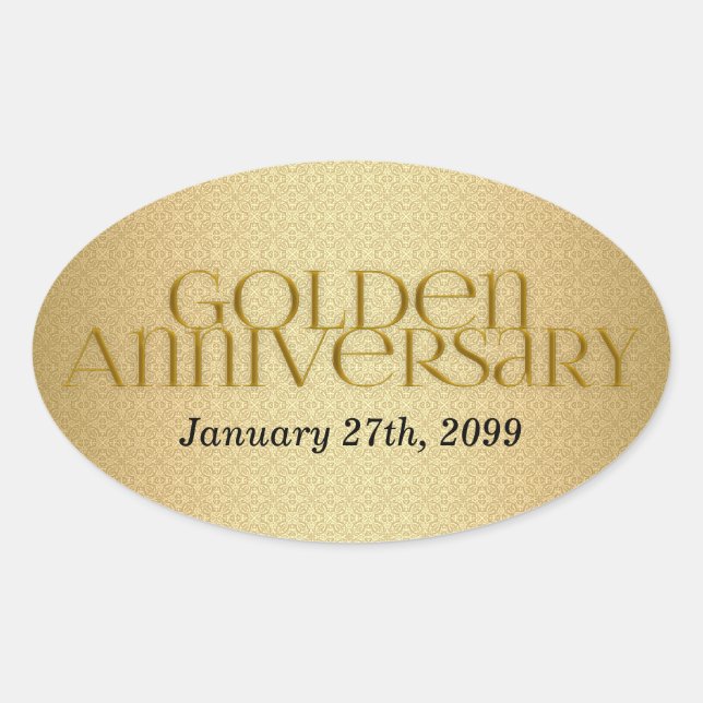 50th Golden Wedding Annivsersary Oval Sticker (Front)