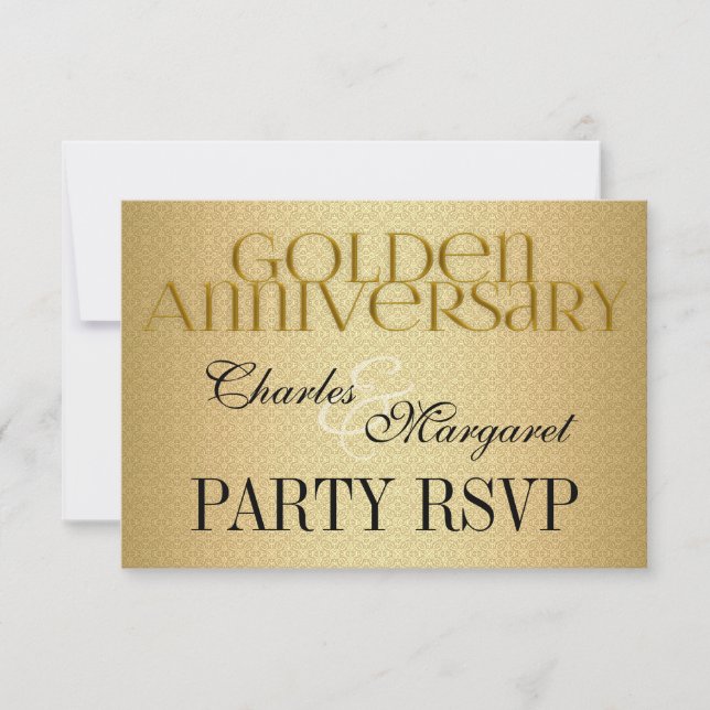 50th Golden Wedding Annivsersary Party RSVP Card (Front)