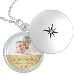 50th Golden Wedding Annivsersary Photo Locket Necklace