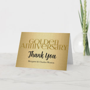 50th Golden Wedding Annivsersary Thank You Card