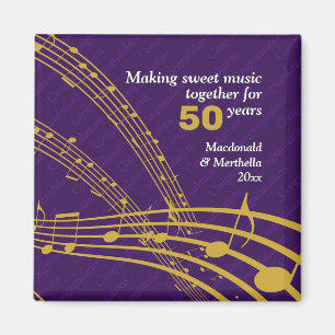 50th GOLDEN Wedding MUSIC NOTES Magnet