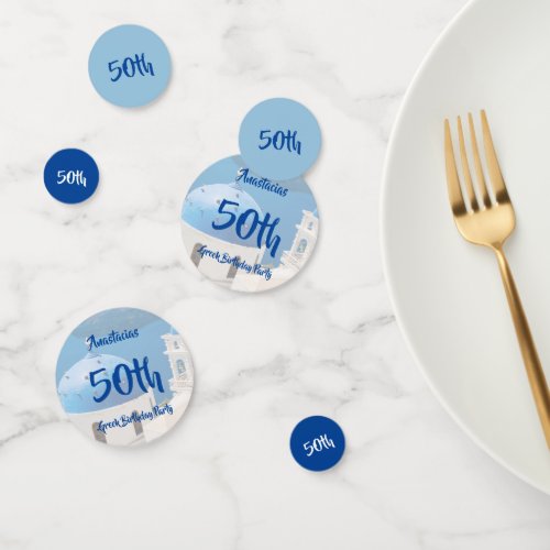 50th Greek Birthday Party personalized Confetti