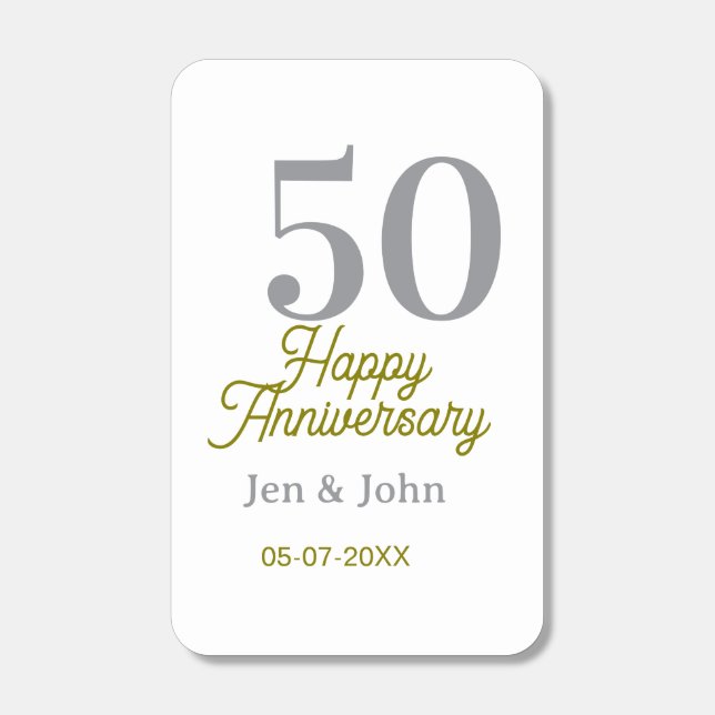 50th happy anniversary name date silver gold date  matchboxes (Front)