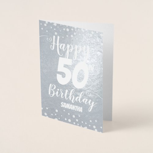 50th Happy Birthday Custom Foil Card