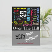 50th Happy BIrthday in a Graffiti Style Invitation (Standing Front)