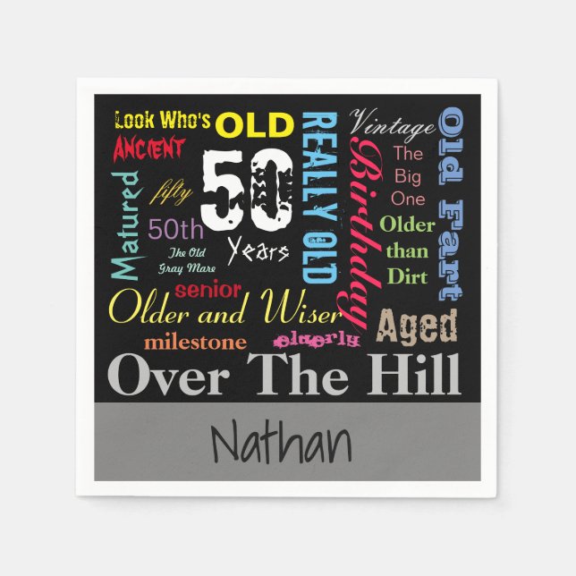 50th Happy BIrthday in a Graffiti Style Napkins (Front)