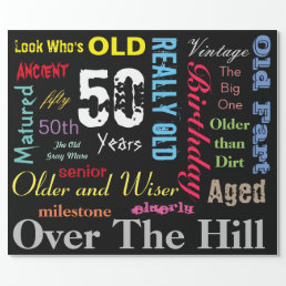 50th Happy Birthday in a Large Graffiti Design Wrapping Paper