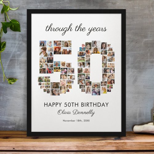 50th Happy Birthday Photo Collage