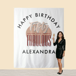 50th Happy Birthday Photobooth Backdrop