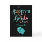 50th Happy Birthday Stylish Text Name Colorful