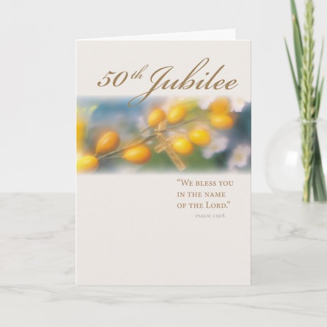 50th Jubilee Cross in Gold Card (Front)