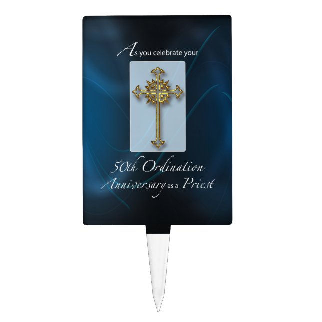 50th Jubilee Ordination Anniversary of Priest Cake Topper (Front)
