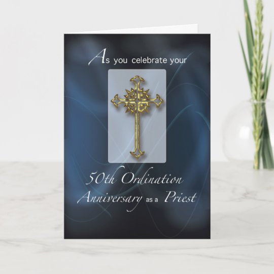 50th Jubilee Ordination Anniversary of Priest Card | Zazzle.com