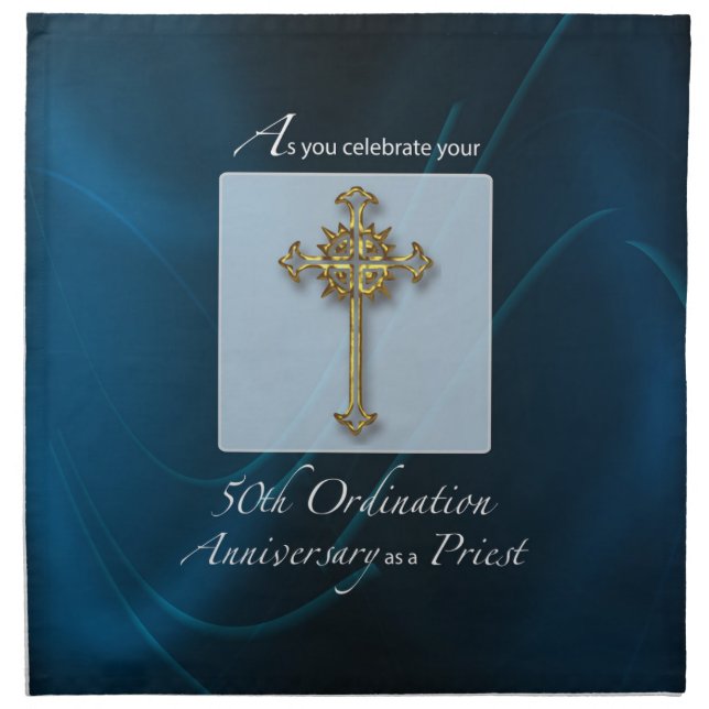 50th Jubilee Ordination Anniversary of Priest Cloth Napkin (Front)