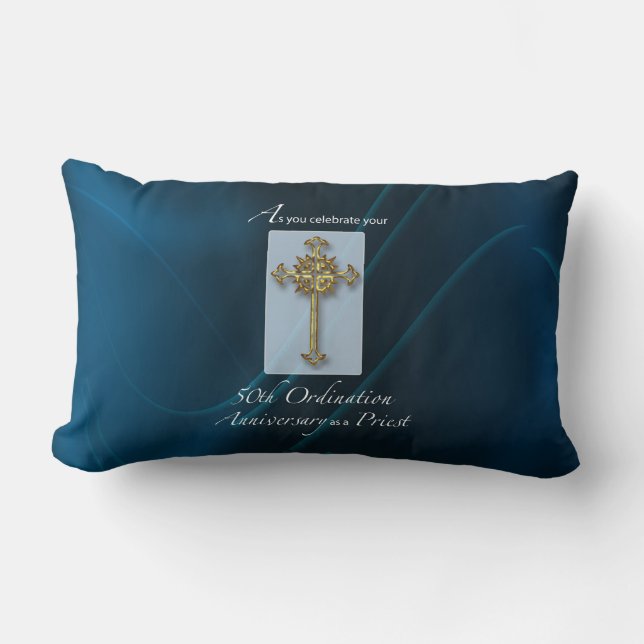 50th Jubilee Ordination Anniversary of Priest Lumbar Pillow (Front)