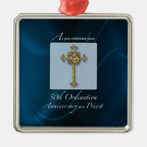 50th Jubilee Ordination Anniversary of Priest Metal Ornament