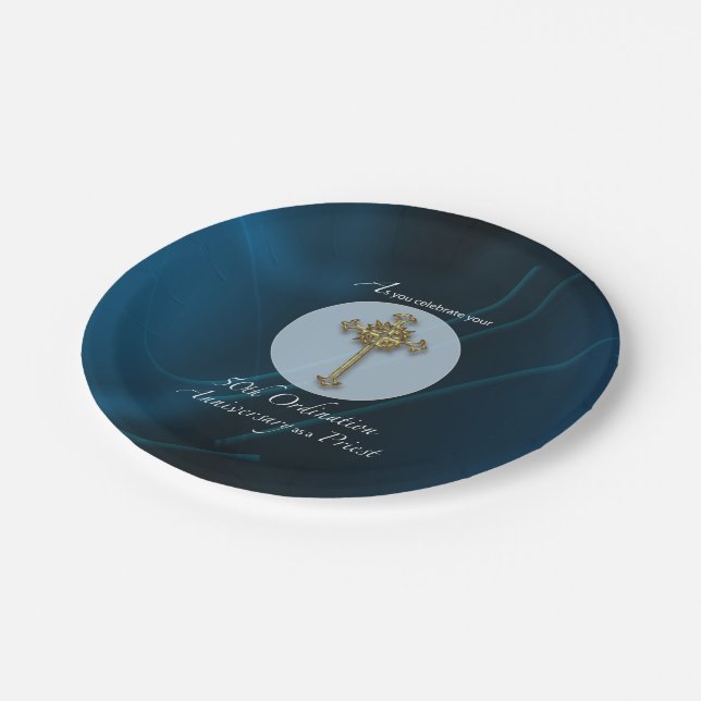 50th Jubilee Ordination Anniversary of Priest Paper Plates (Angled)