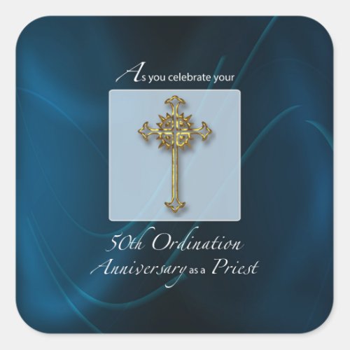 50th Jubilee Ordination Anniversary of Priest Square Sticker