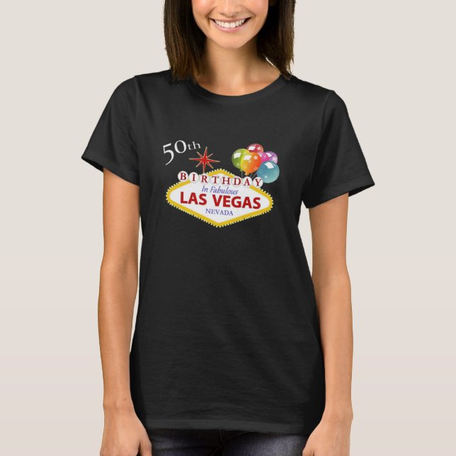 50th Las Vegas Birthday 3/4 Sleeve Raglan T-Shirt (Front)