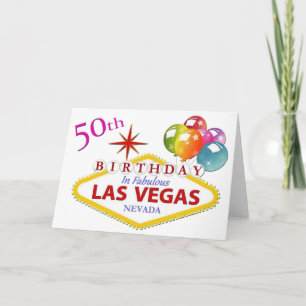 50th Las Vegas Birthday Card