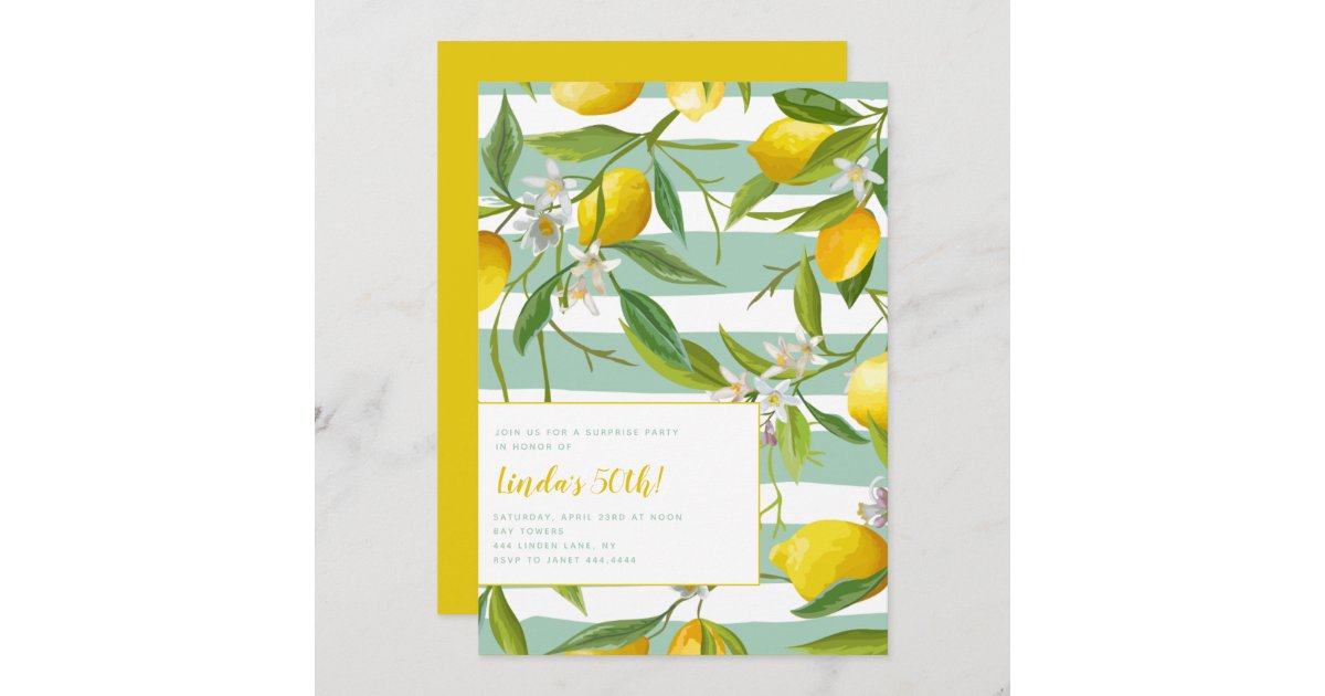 50th Limoncello Birthday Party Invitations 