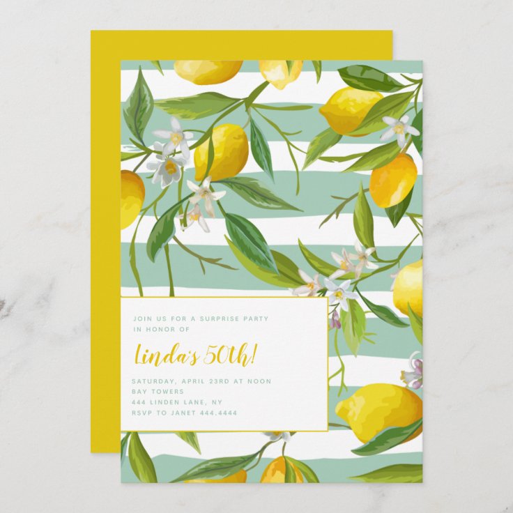 50th Limoncello Birthday Party Invitations | Zazzle