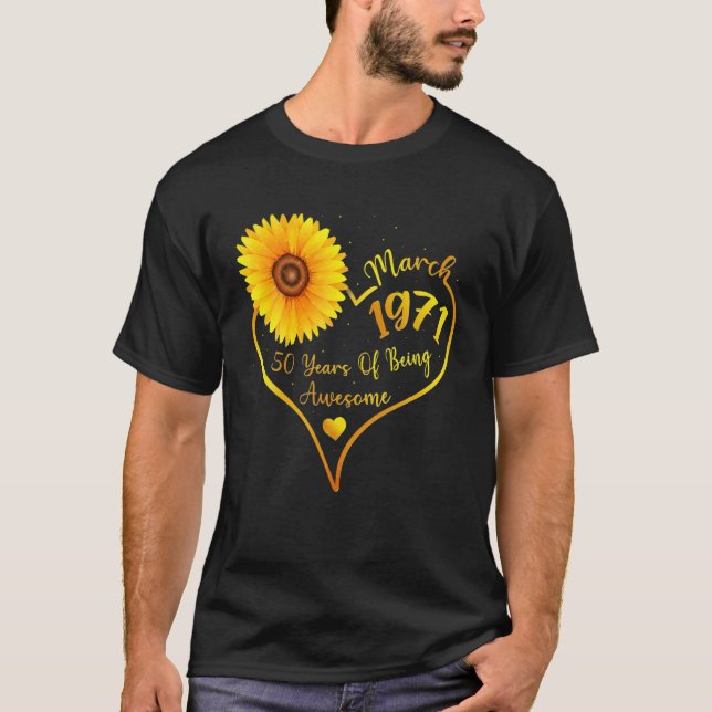 50Th March Birthday 1971 50 Years Old Gift Girls W T-Shirt (Front)