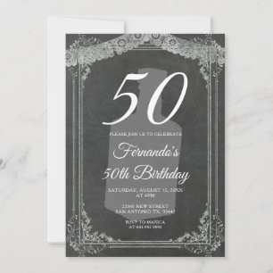 50TH Mexican birthday Tequila Party Chalkboard Invitation