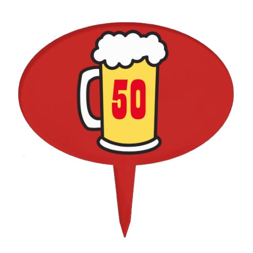 50th Milestone Birthday Party Beer Cake Topper