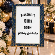 50th Modern Elegant Minimalist Birthday Party