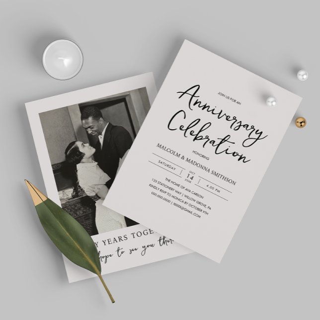 50th Modern Wedding Anniversary Photo Invitation (Creator Uploaded)