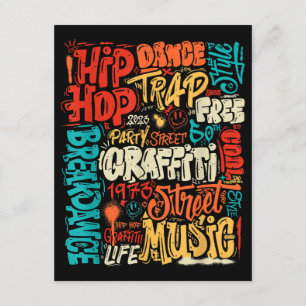 50th Music And Hip hop Graffiti Cassette Vintage R Enclosure Card
