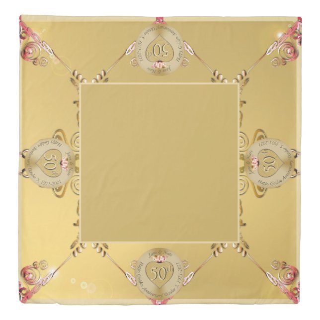 50th or 1st Wedding Anniversary Duvet Cover (Front)