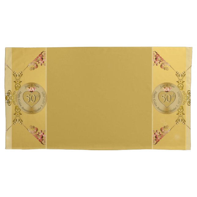 50th or 1st Wedding Anniversary Pillow Case (Front)