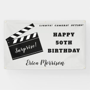 50th or Any Age Birthday Movie Theme Party Banner