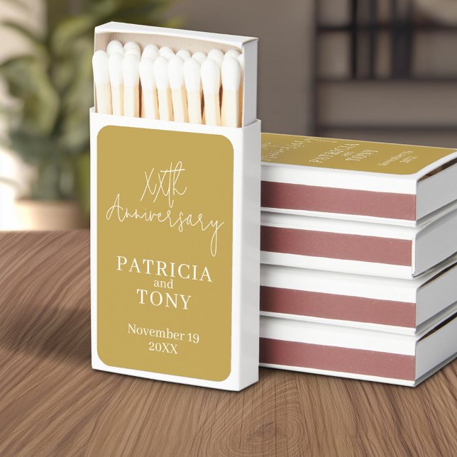 50th or Other - Modern Wedding Anniversary Matchboxes (Custom Matchboxes)