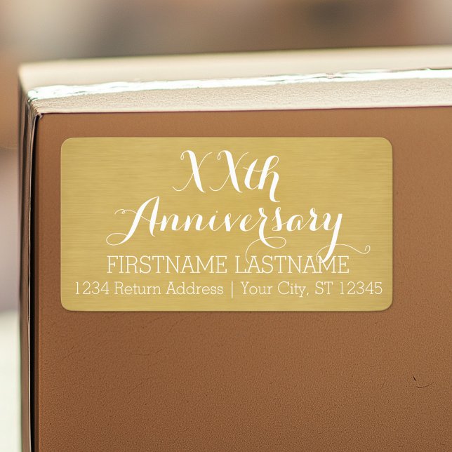 50th or Other Wedding Anniversary Personalized Label (Custom Shipping Label with Return Address)