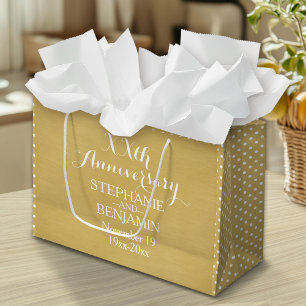 50th or Other Wedding Anniversary Personalized Large Gift Bag