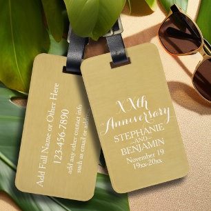 50th or Other Wedding Anniversary Personalized Luggage Tag