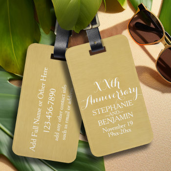 50th Or Other Wedding Anniversary Personalized Luggage Tag by JustWeddings at Zazzle