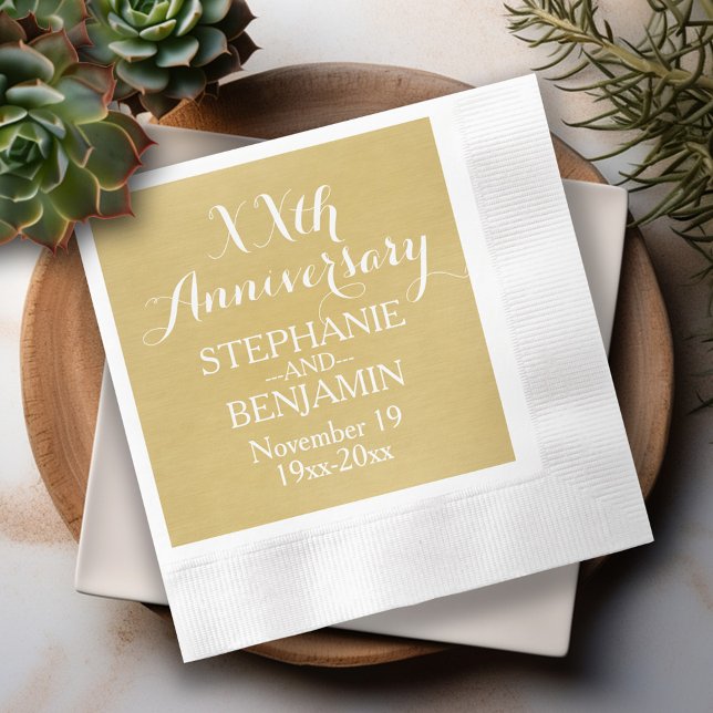 50th or Other Wedding Anniversary Personalized Paper Napkins (50th Wedding Anniversary Personalized Napkins)