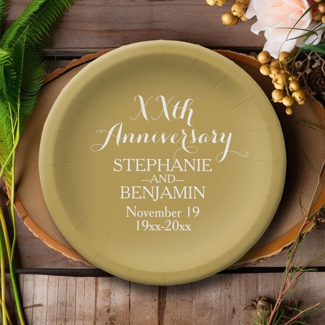 50th or Other Wedding Anniversary Personalized Paper Plates (Personalized Wedding Anniversary Party Plates)
