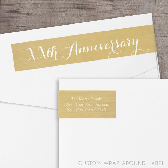 50th or Other Wedding Anniversary Personalized Wrap Around Label (Custom Return Address Label with a Wrap Around Feature)