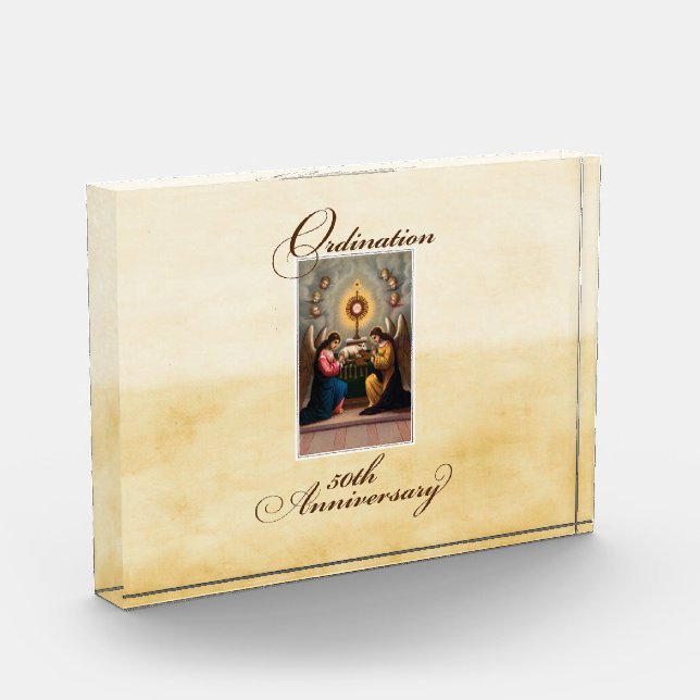 50th Ordination Anniversary Angels at Altar Acrylic Award (Left)