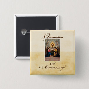 50th Ordination Anniversary Angels at Altar Button
