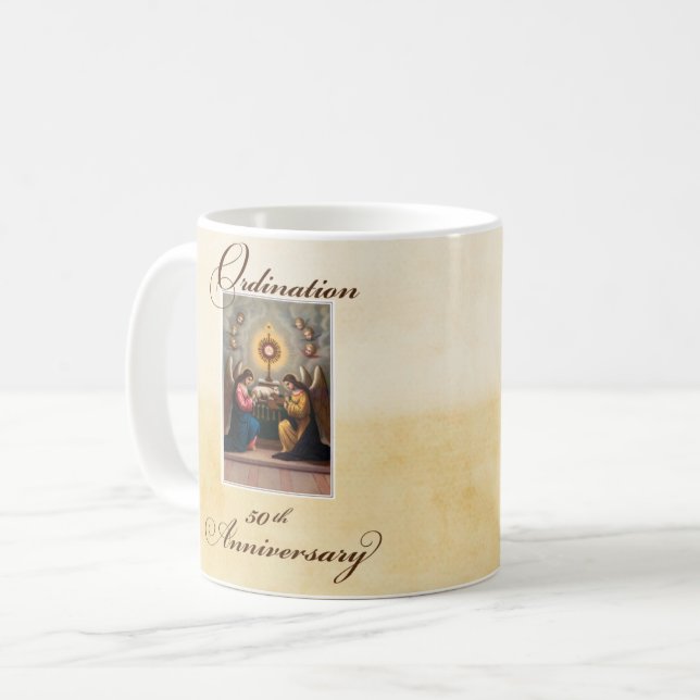 50th Ordination Anniversary Angels at Altar Coffee Mug (Front Left)